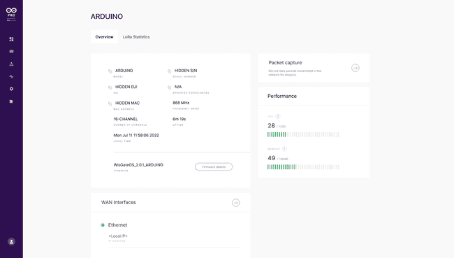 WisGate dashboard