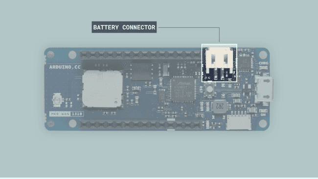 Battery connector of the Arduino MKR WAN 1310 board.