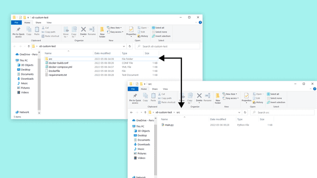 Folder structure for container