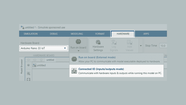 Enable Connected IO in Hardware Ribbon