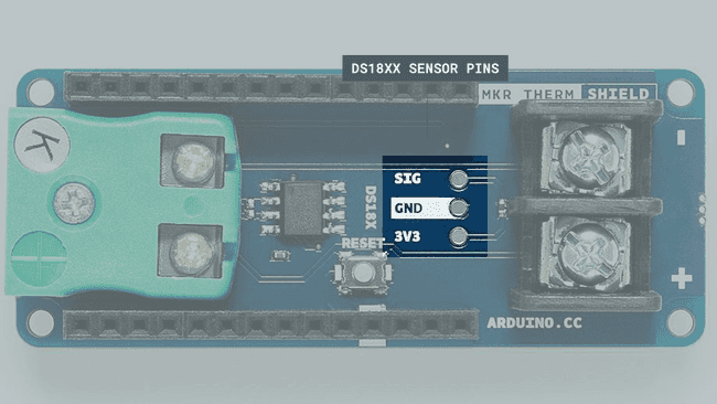 Solderable pins for a DS18XX sensor