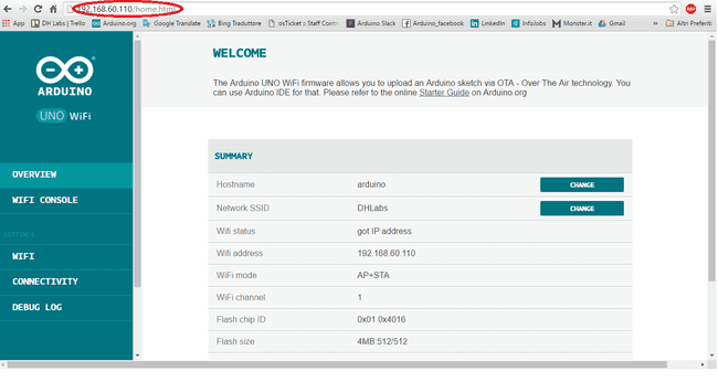 Arduino UNO WiFi IP address