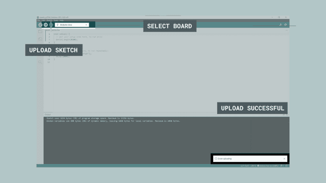 Select the board and upload the sketch.