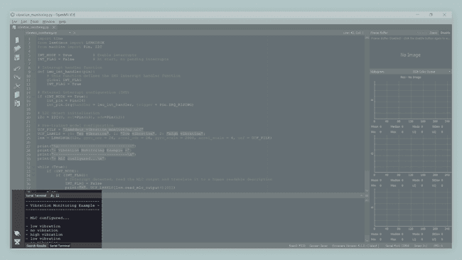 The Serial Terminal of the OpenMV IDE.