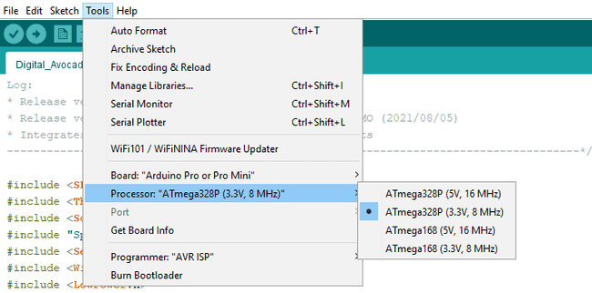 Voltage and Frequency Configuration of the Microcontroller