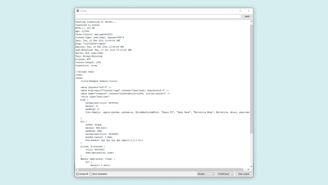 Results in the Serial Monitor