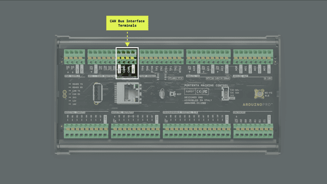 Portenta Machine Control CAN bus interface terminals