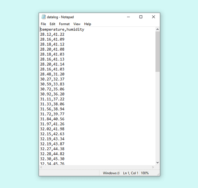 Figure 17: File opened in a text editor